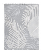 Deka bavlněno-akrylová šedá s listy KDX-91