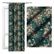 Moderní závěs -Zelený s květy 140/250cm-Leneadekor