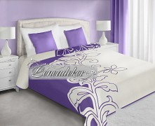 Přehoz na postel oboustranný fialový
