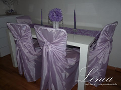 Svatební potah na židli Romantik světle fialový-zapůjčení