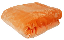 Luxusní deka huňatá oranžová bez vzoru